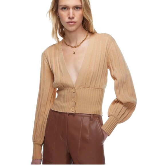 Aritzia Wilfred Plunge Front Cardigan Sweater - Picture 1 of 6